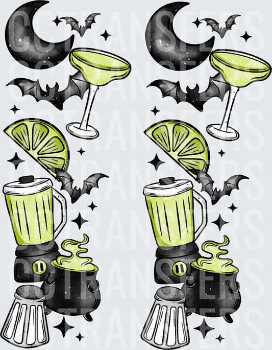 Halloween Margarita Blender Cauldron Bats Moon (DTF)