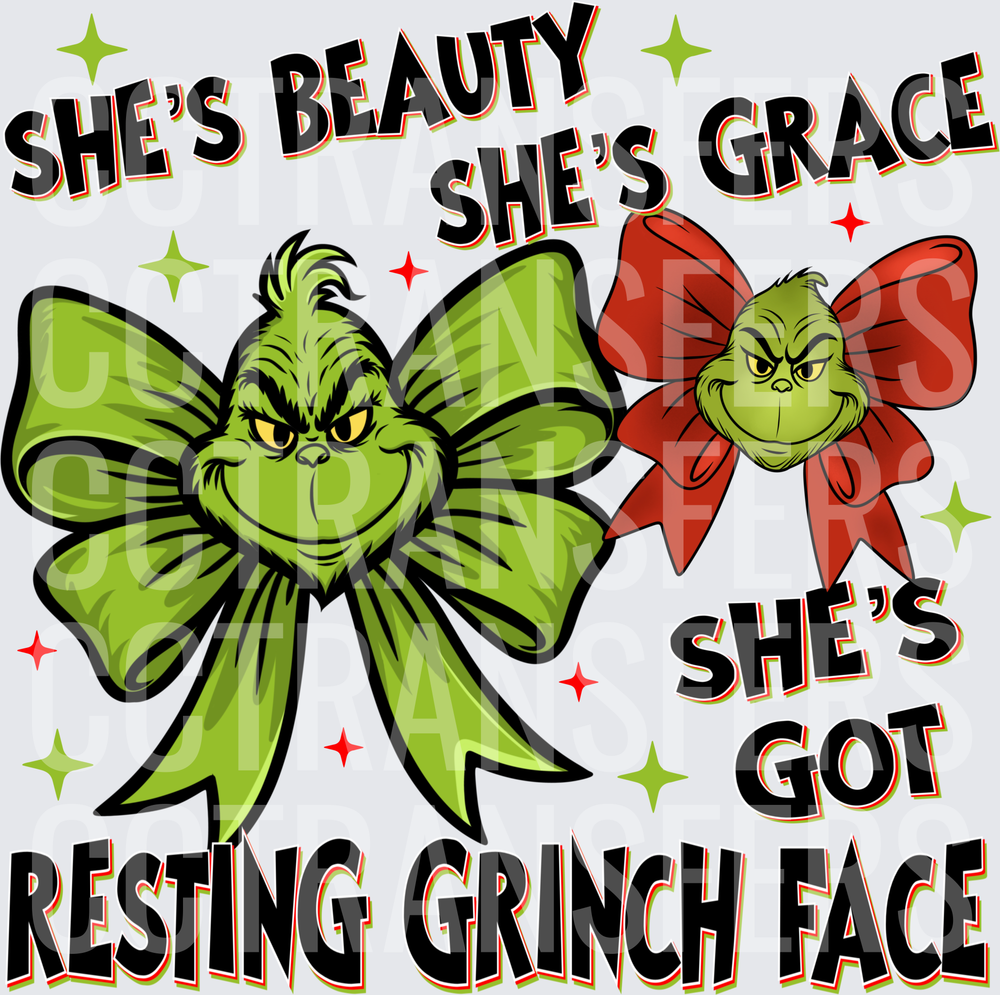 She's Beauty She's Grace Resting G-Man Face Bows (DTF)