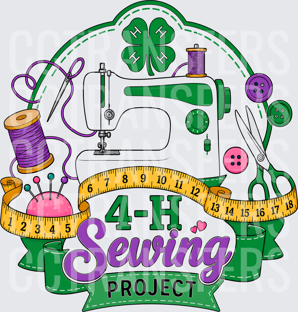 4-H Sewing Project Clover Badge Design (DTF)