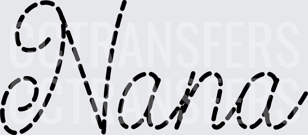 Nana Dashed Outline Cursive Script (DTF)