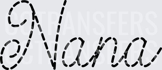 Nana Dashed Outline Cursive Script (DTF)