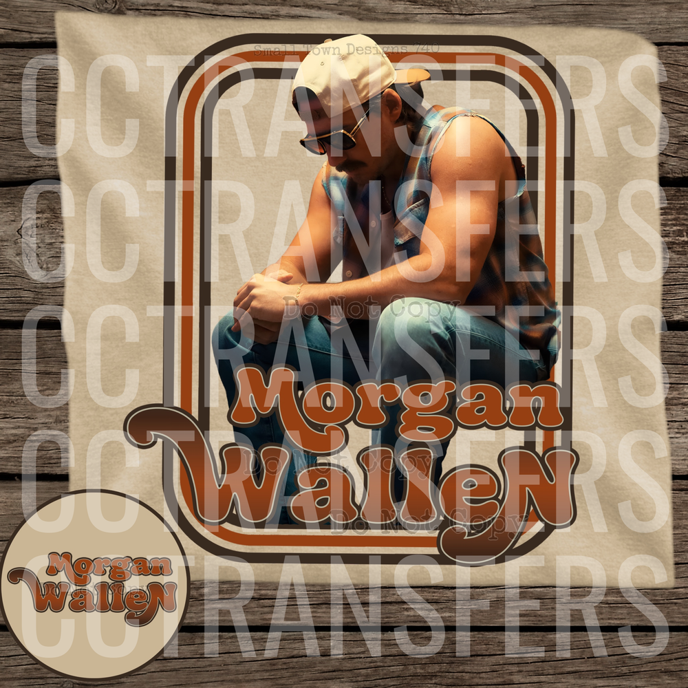 Retro 70s Style Country Music Artist Morgan Wallen (DTF)