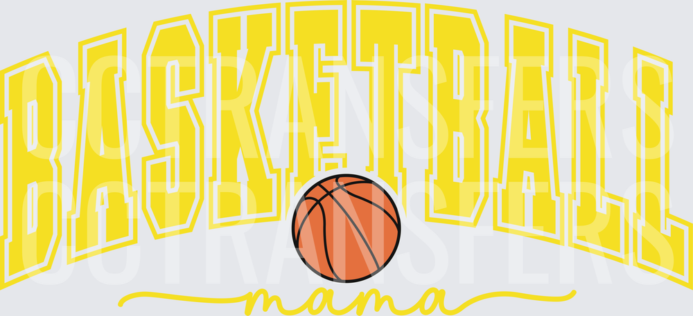 Basketball Mama Arched Varsity Letters with Ball (DTF)