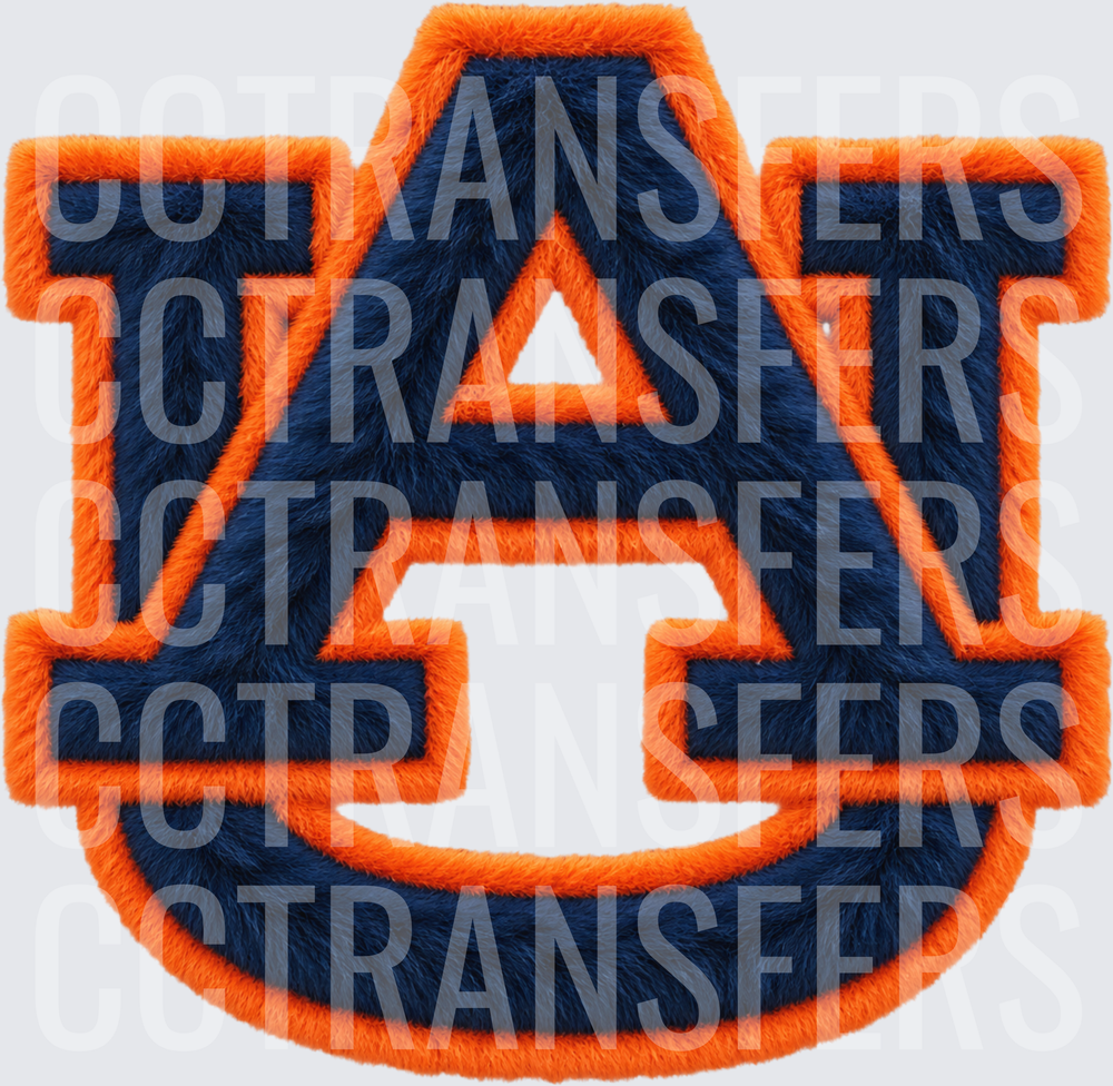 Navy and Orange Embroidered Interlocking Letter Patch (DTF)