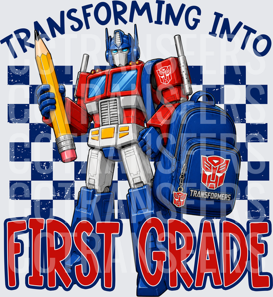 Transforming Into First Grade Robot Back To School (DTF)