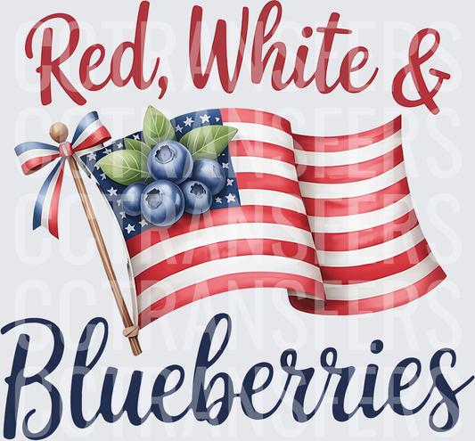 Red White & Blueberries Patriotic Flag (DTF)