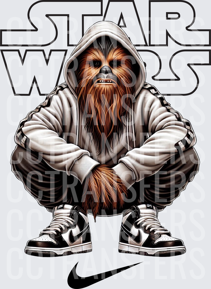 Furry Wookiee Streetwear Squatting Sneakerhead Sci-Fi (DTF)