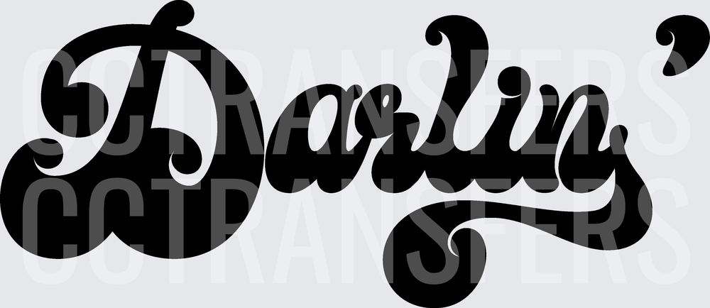 Darlin' Retro Groovy Script Lettering (DTF)