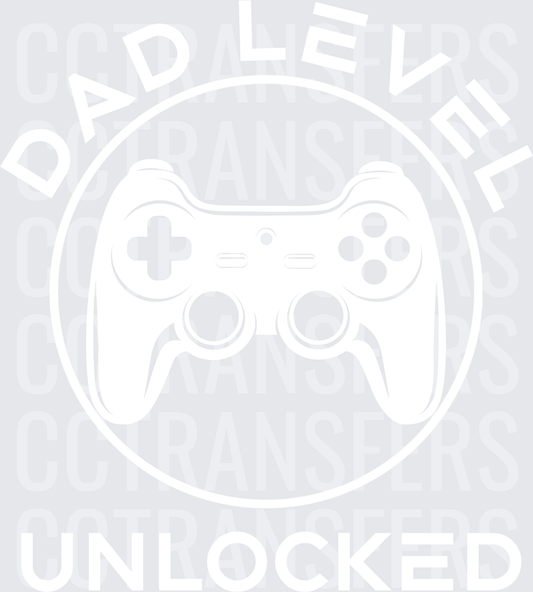 Dad Level Unlocked Gaming Controller Circle Design (DTF)