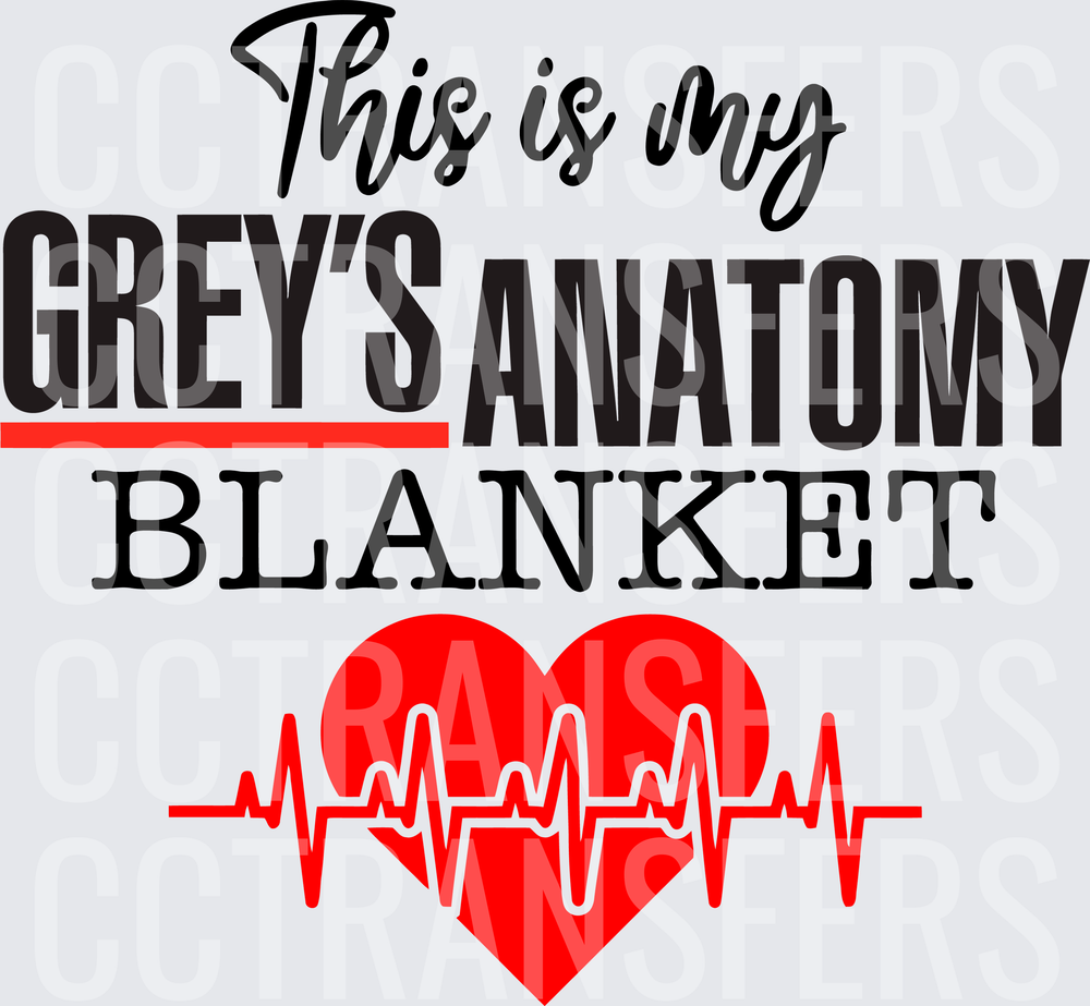 This Is My Grey's Anatomy Blanket Heart EKG (DTF)