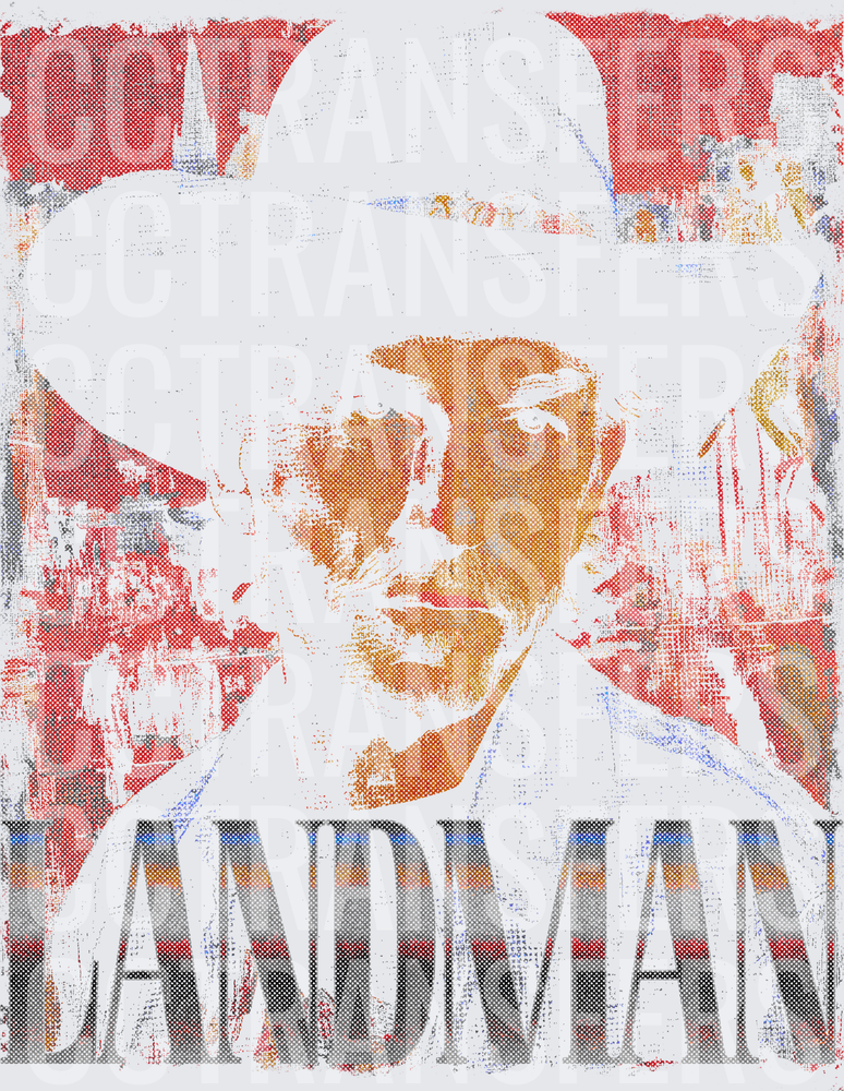 Landman Rugged Cowboy Hat Man Distressed Pop Art (DTF)