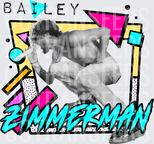 Bailey Zimmerman Retro 90s Pop Art Concert Performer (DTF)