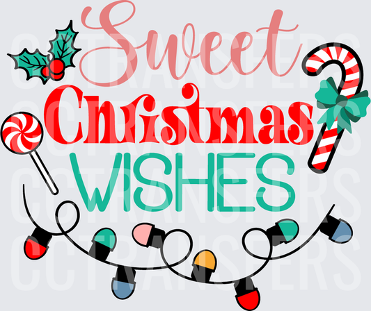 Sweet Christmas Wishes Holly Candy Cane Lights (DTF)