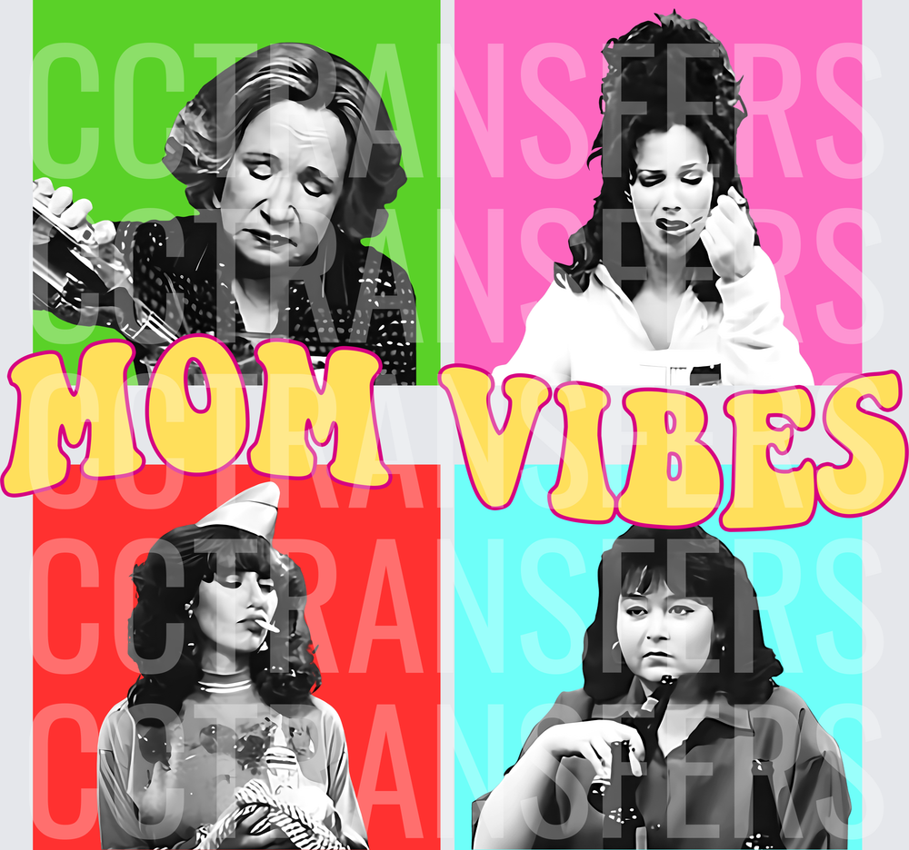 Mom Vibes Retro TV Women Collage Pop Art (DTF)