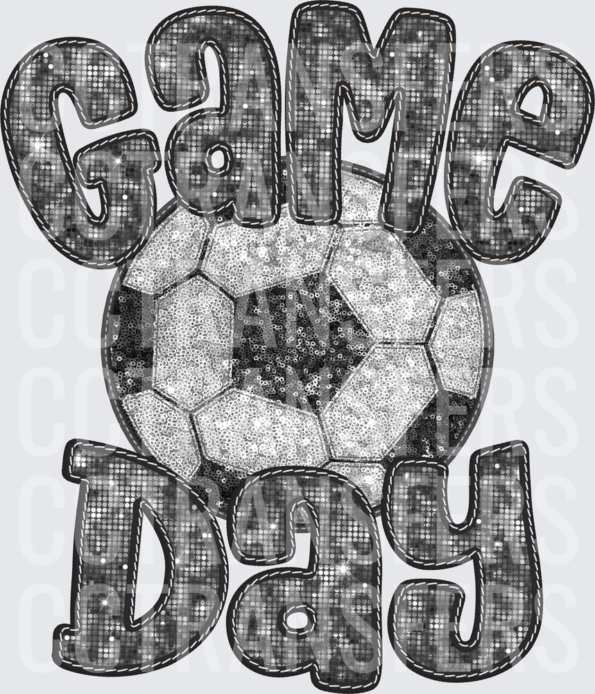 Faux Sequin Soccer Ball Game Day (DTF)