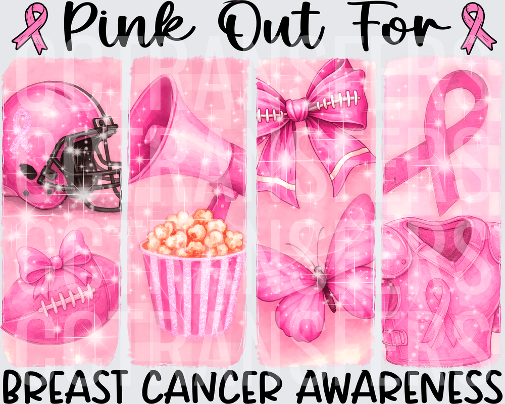 Pink Out For Breast Cancer Awareness Football Panel (DTF)