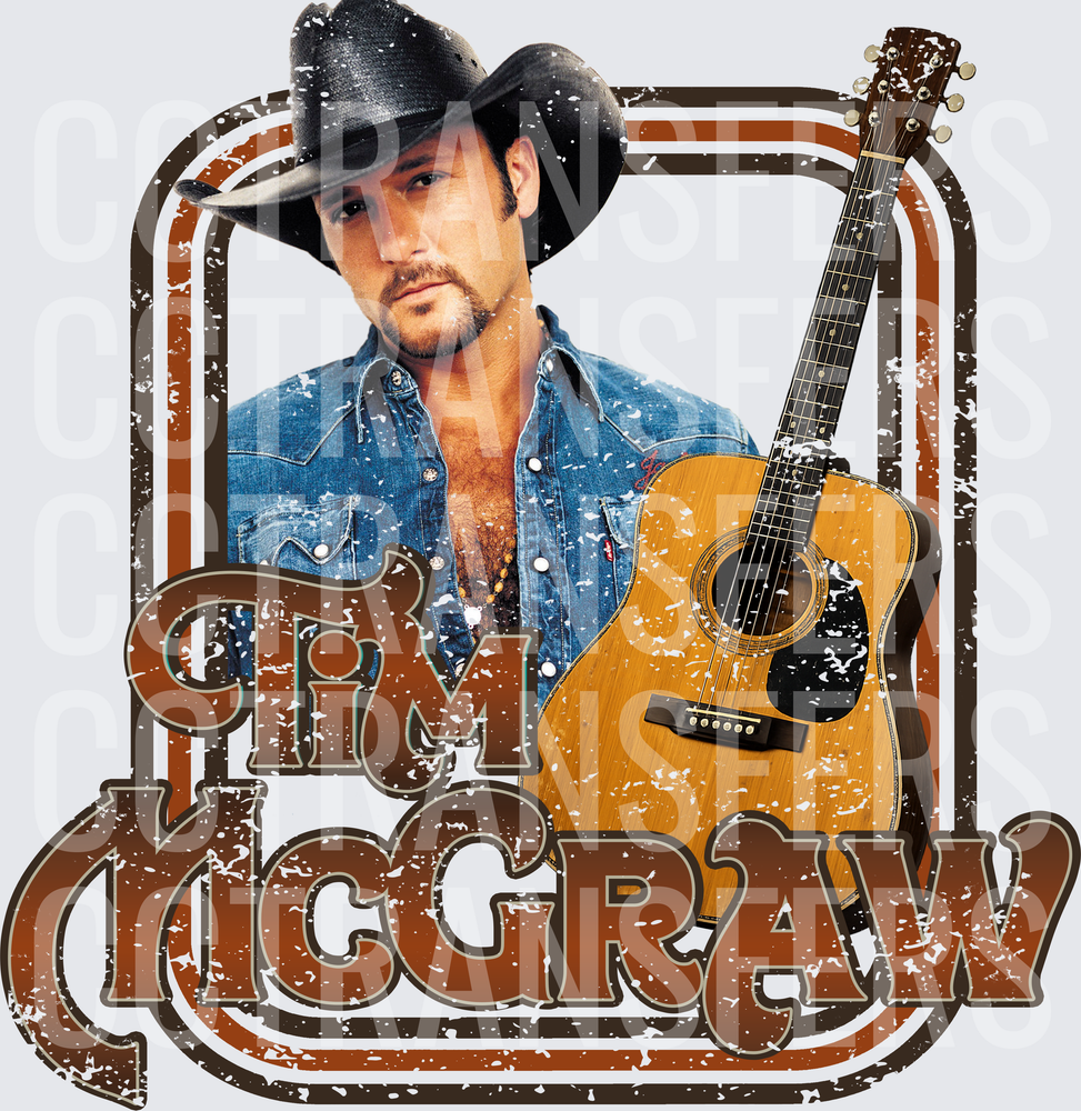 Tim McGraw Country Music Guitar Retro Distressed (DTF)