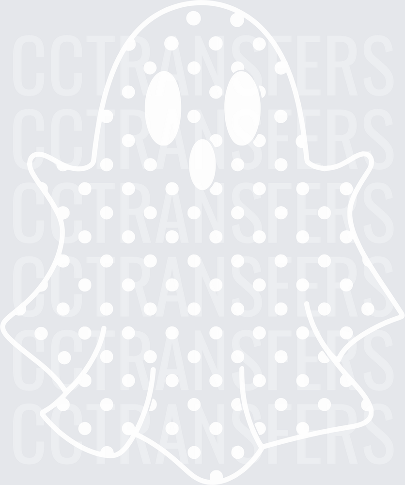 White Outline Hooded Furry Creature Portrait (DTF)