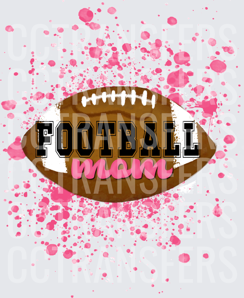 Football Mom Pink Watercolor Splatter Design (DTF)