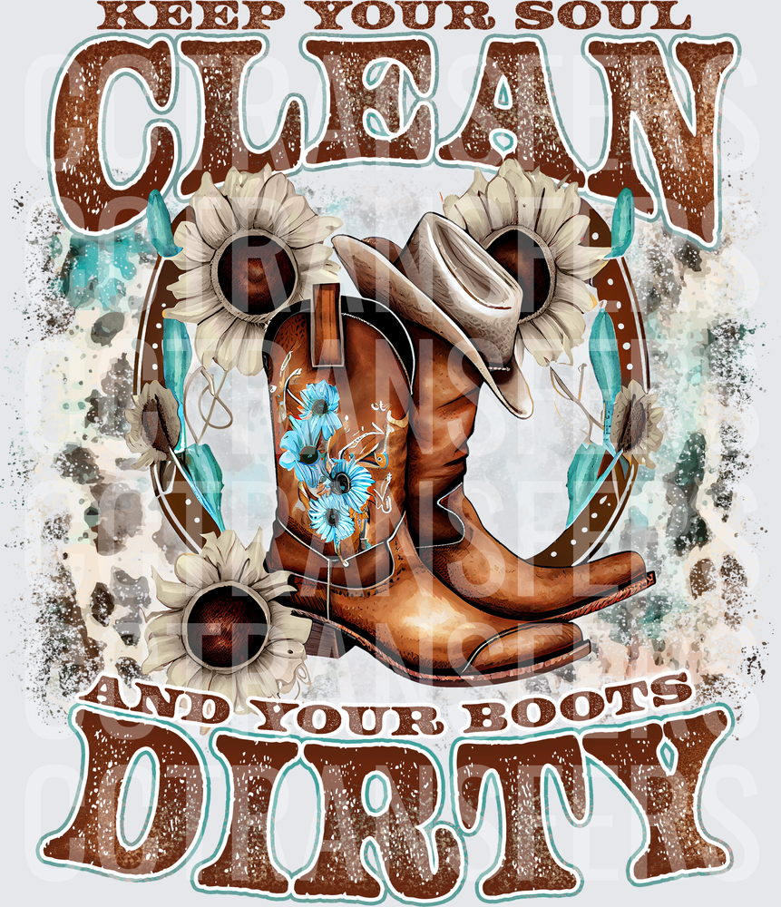 Keep Your Soul Clean And Your Boots Dirty Western (DTF)