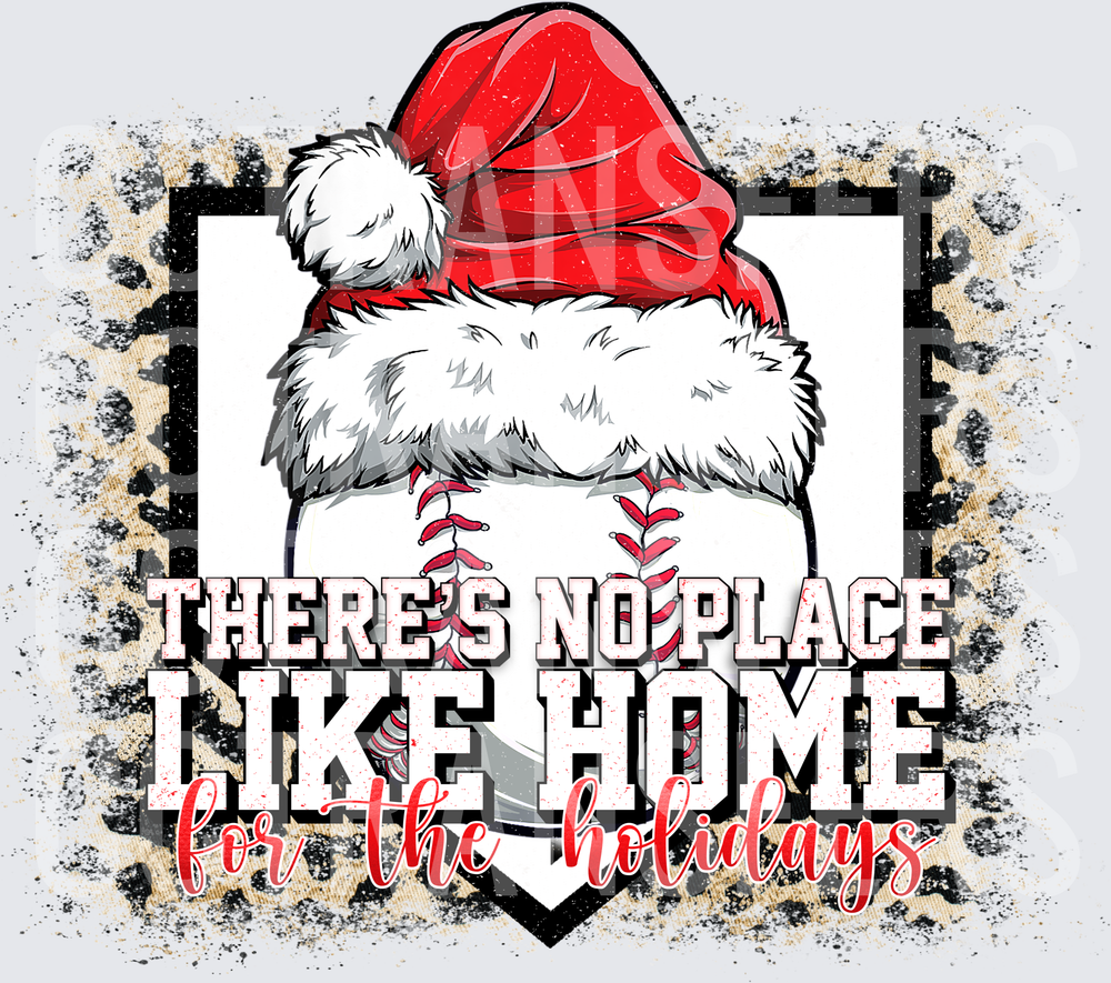 There's No Place Like Home For The Holidays Baseball Santa (DTF)