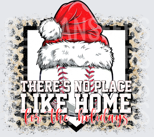 There's No Place Like Home For The Holidays Baseball Santa (DTF)