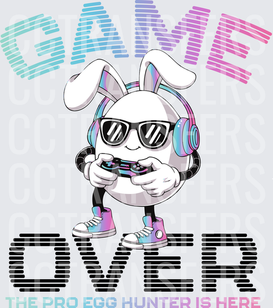 Game Over Pro Egg Hunter Easter Bunny Gamer (DTF)