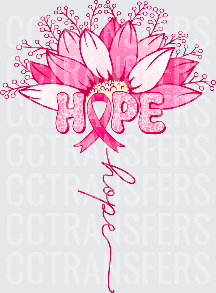 Pink Leopard HOPE Ribbon Floral Stay Strong (DTF)