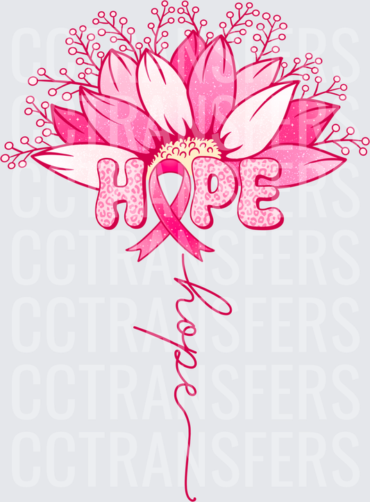 Pink Leopard HOPE Ribbon Floral Stay Strong (DTF)