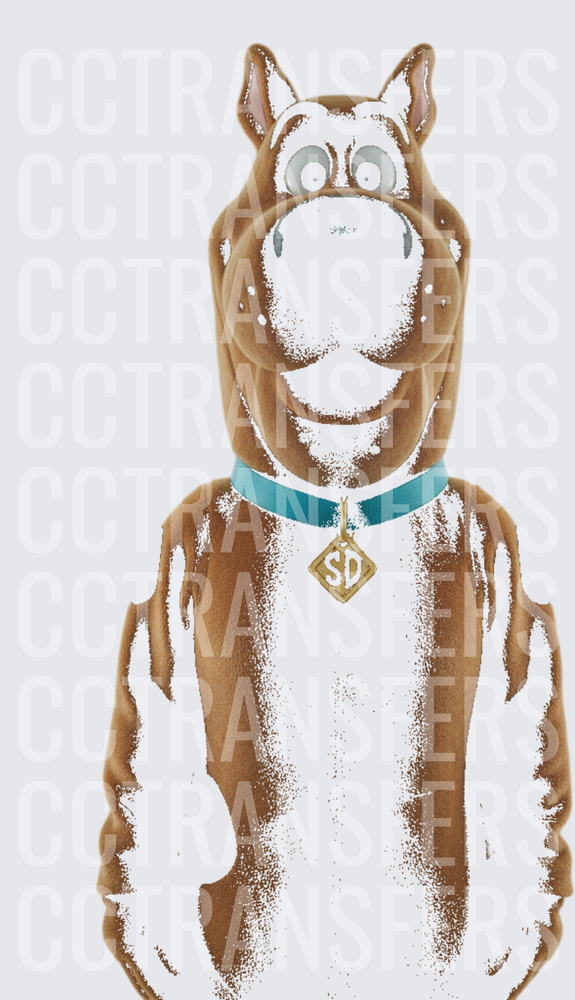 Cartoon Brown Dog With Teal Collar SD Tag (DTF)