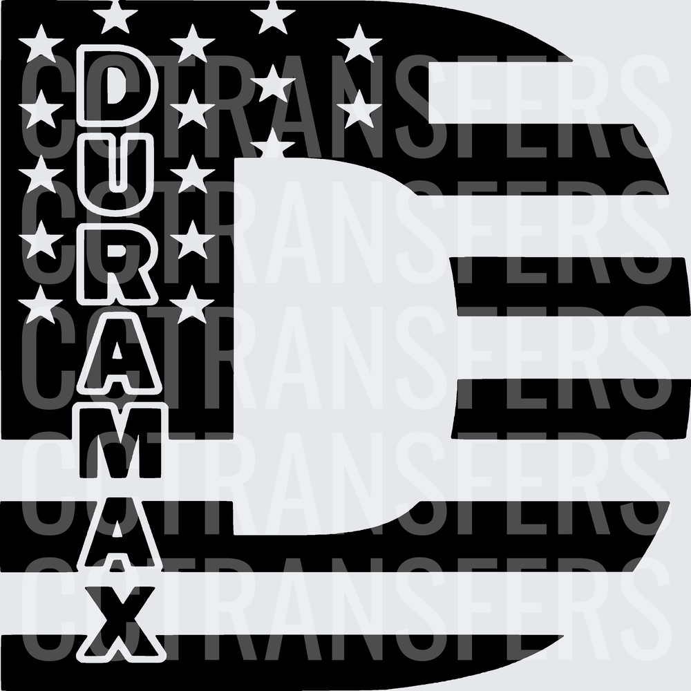 Duramax American Flag Letter D Stars and Stripes (DTF)