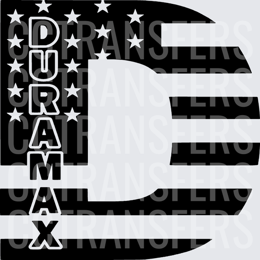 Duramax American Flag Letter D Stars and Stripes (DTF)
