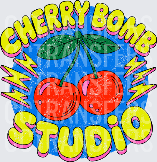 Cherry Bomb Studio Retro Cherries Lightning Bolt (DTF)