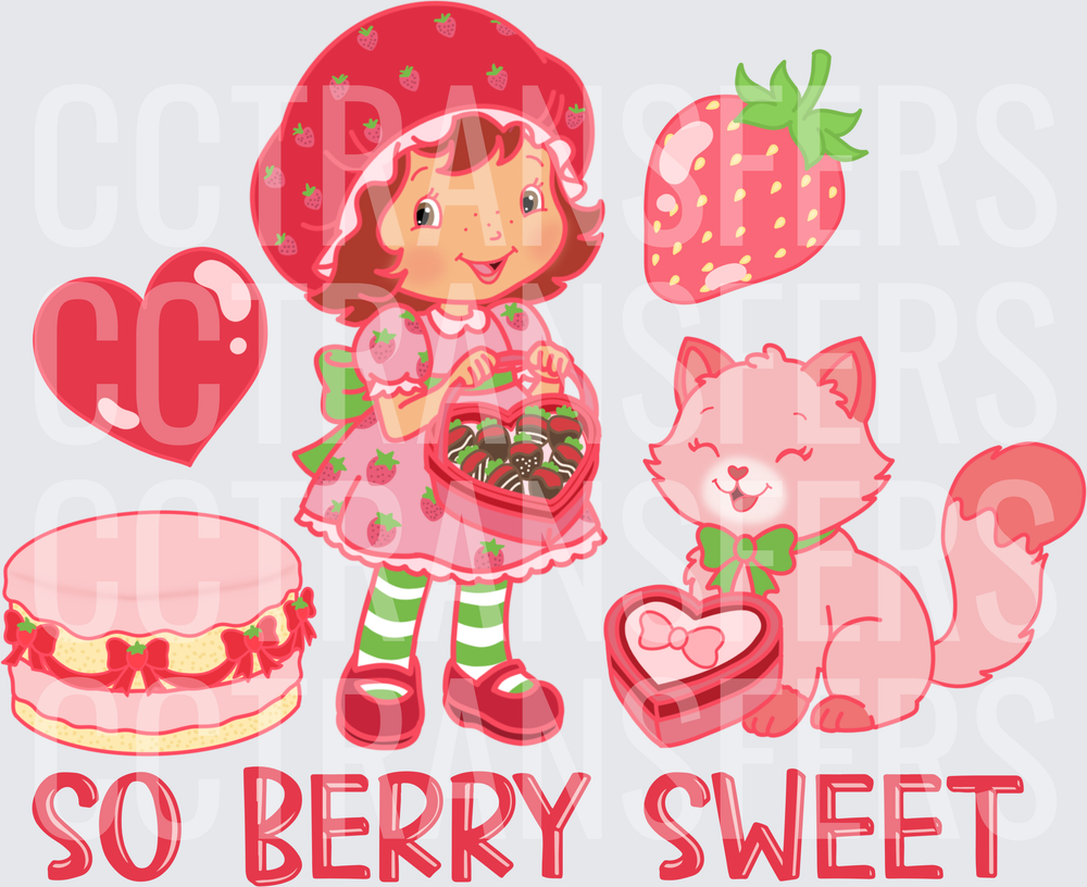So Berry Sweet Valentine Girl with Kitten and Treats (DTF)