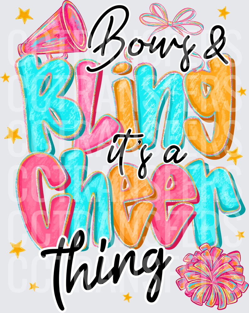 Bows & Bling It's a Cheer Thing Cheerleader (DTF)