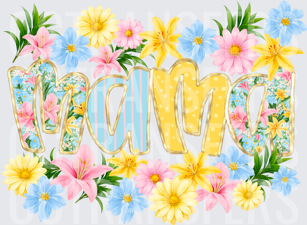 Mama Patterned Letters Spring Floral Arrangement (DTF)