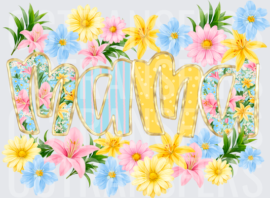 Mama Patterned Letters Spring Floral Arrangement (DTF)