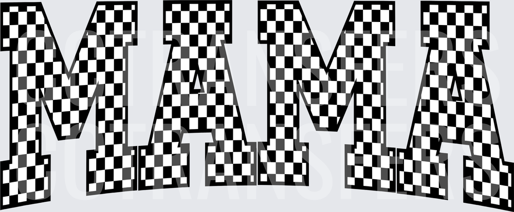 Checkered MAMA Bold Varsity Block Letters (DTF)