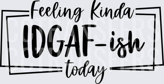Feeling Kinda IDGAF-ish Today Bold Quote (DTF)