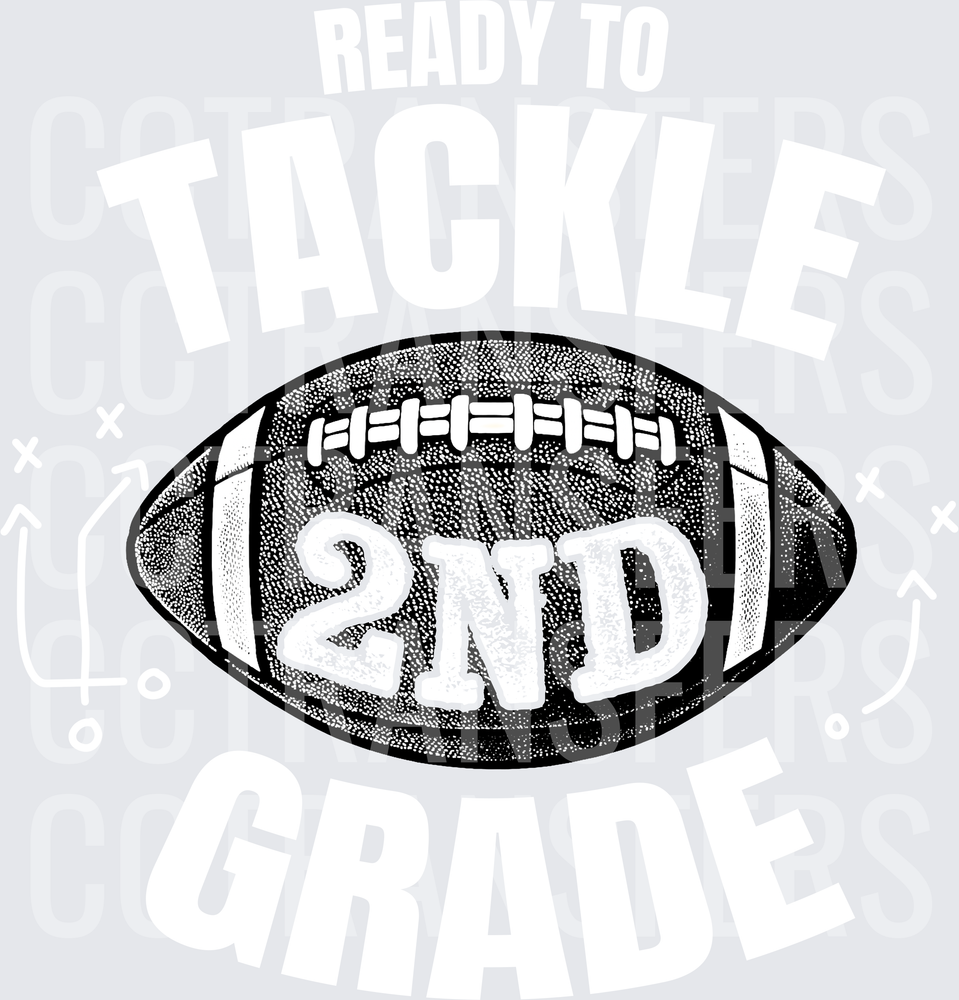 Black and White Football 2ND Graphic (DTF)