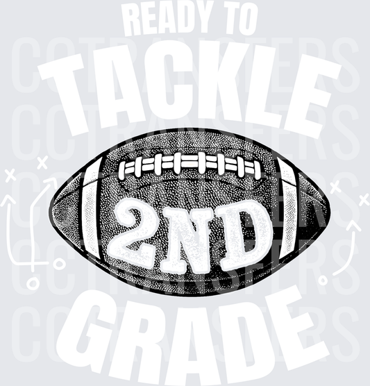 Black and White Football 2ND Graphic (DTF)