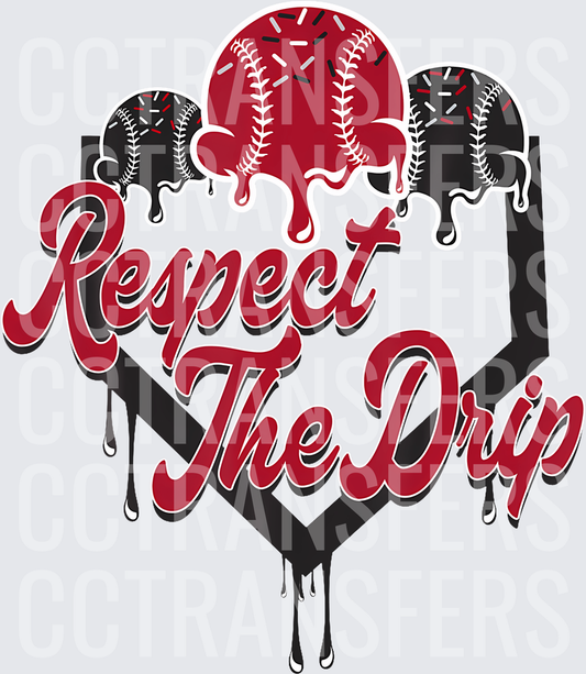 Respect The Drip Dripping Softball Home Plate (DTF)