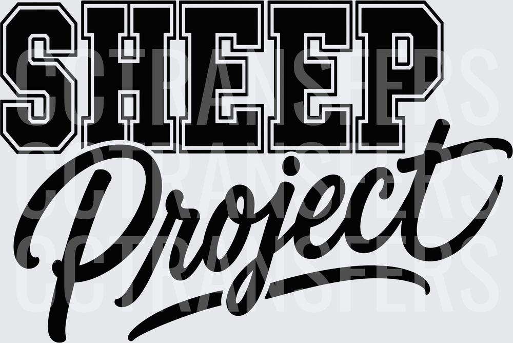 Sheep Project Bold Varsity Script Lettering Design (DTF)