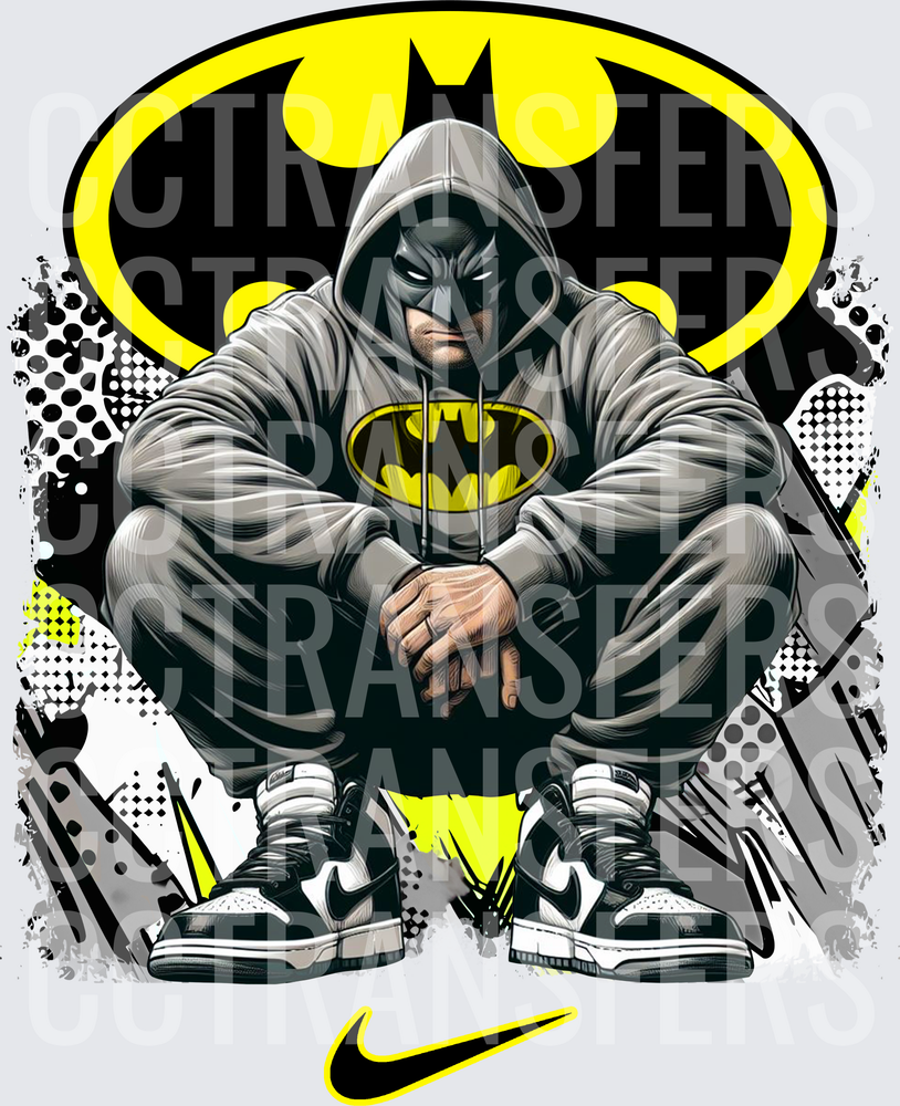 Masked Hero Streetwear Squat Pose Sneakers Logo (DTF)