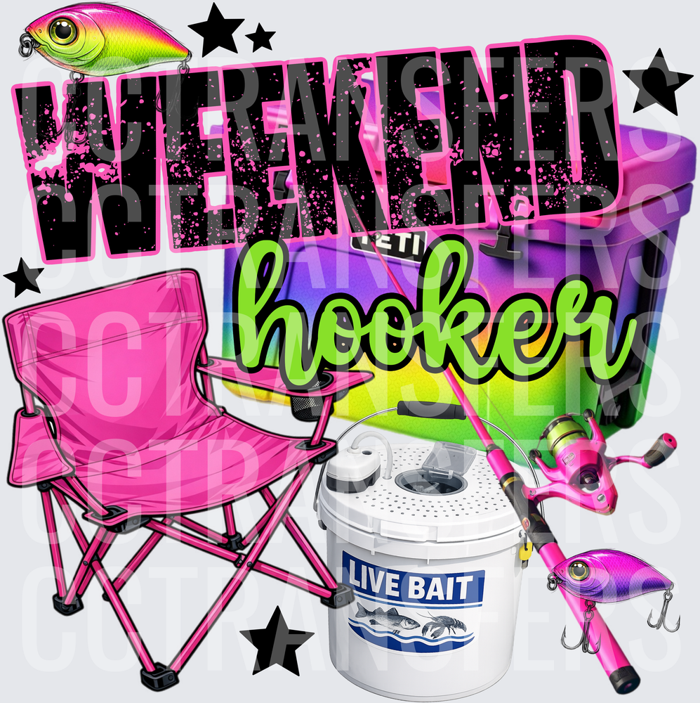 Weekend Hooker Fishing Gear Pink Camp Chair Cooler (DTF)
