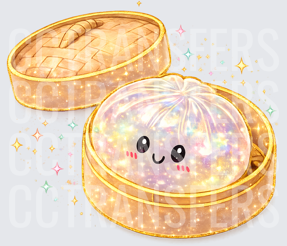 Kawaii Galaxy Dumpling in Bamboo Steamer Basket (DTF)