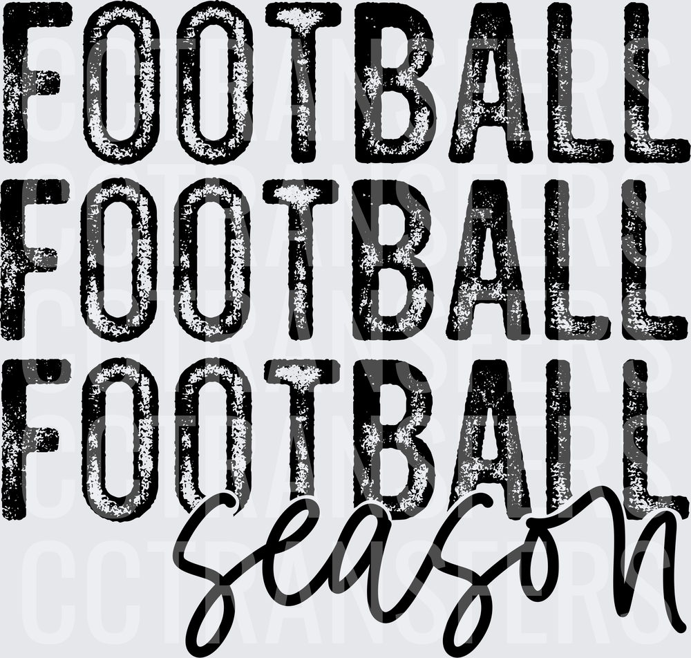 Football Football Football Season Distressed Bold Text (DTF)