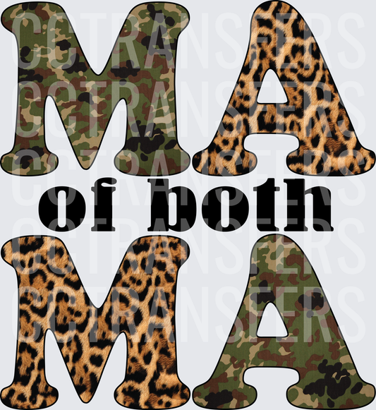 Mama of Both Camo and Leopard Print Letters (DTF)