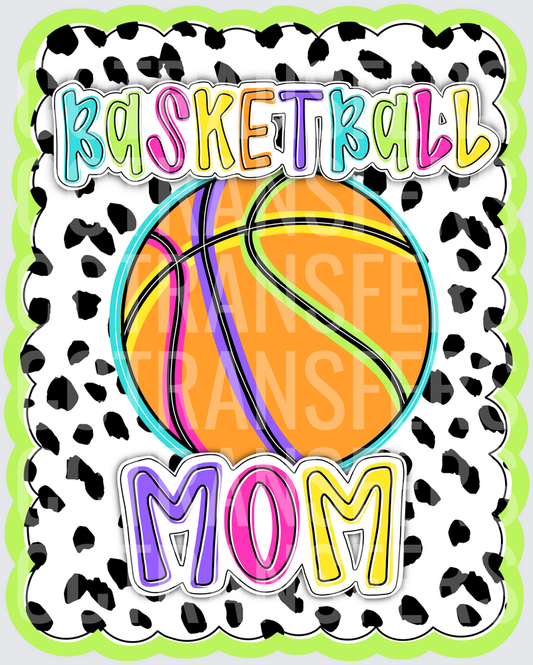 Basketball Mom Colorful Ball Dalmatian Print (DTF)