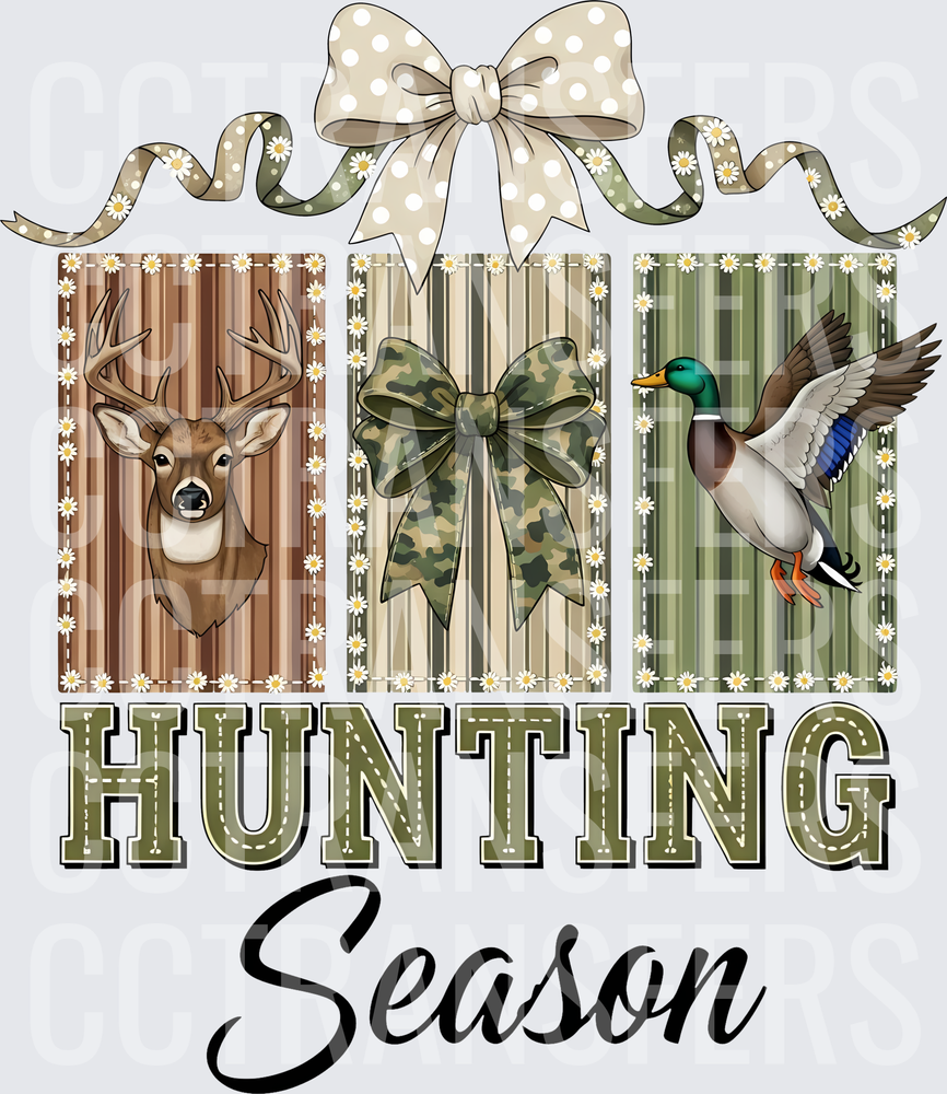 Hunting Season Deer Buck Mallard Duck Camo Bow Gift (DTF)